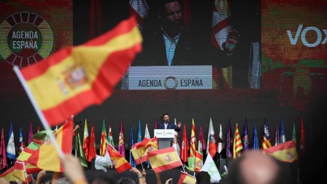 Santiago Abascal, durante su discurso en la fiesta de Vox.
