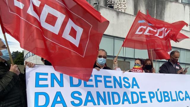 Protestas frente la sede del Sergas hace unas semanas.
