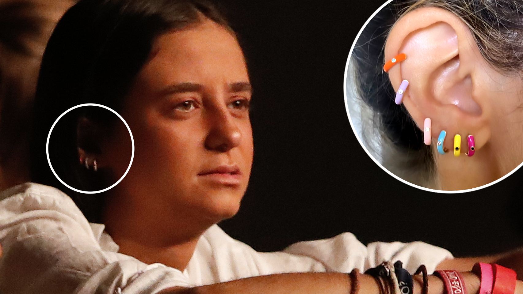 Victoria Federica con los aros pequeños de Casilda Finat.