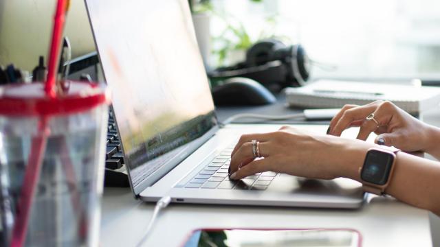 Una persona, haciendo trabajo a distancia.