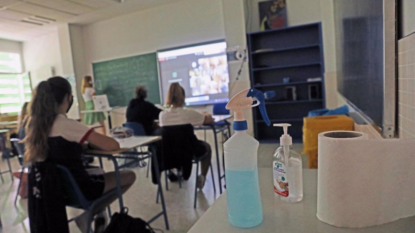 Interior de una clase de un colegio de Málaga.