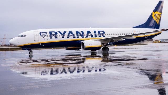 Avión de Ryanair en el aeropuerto alemán de Frankfurt.