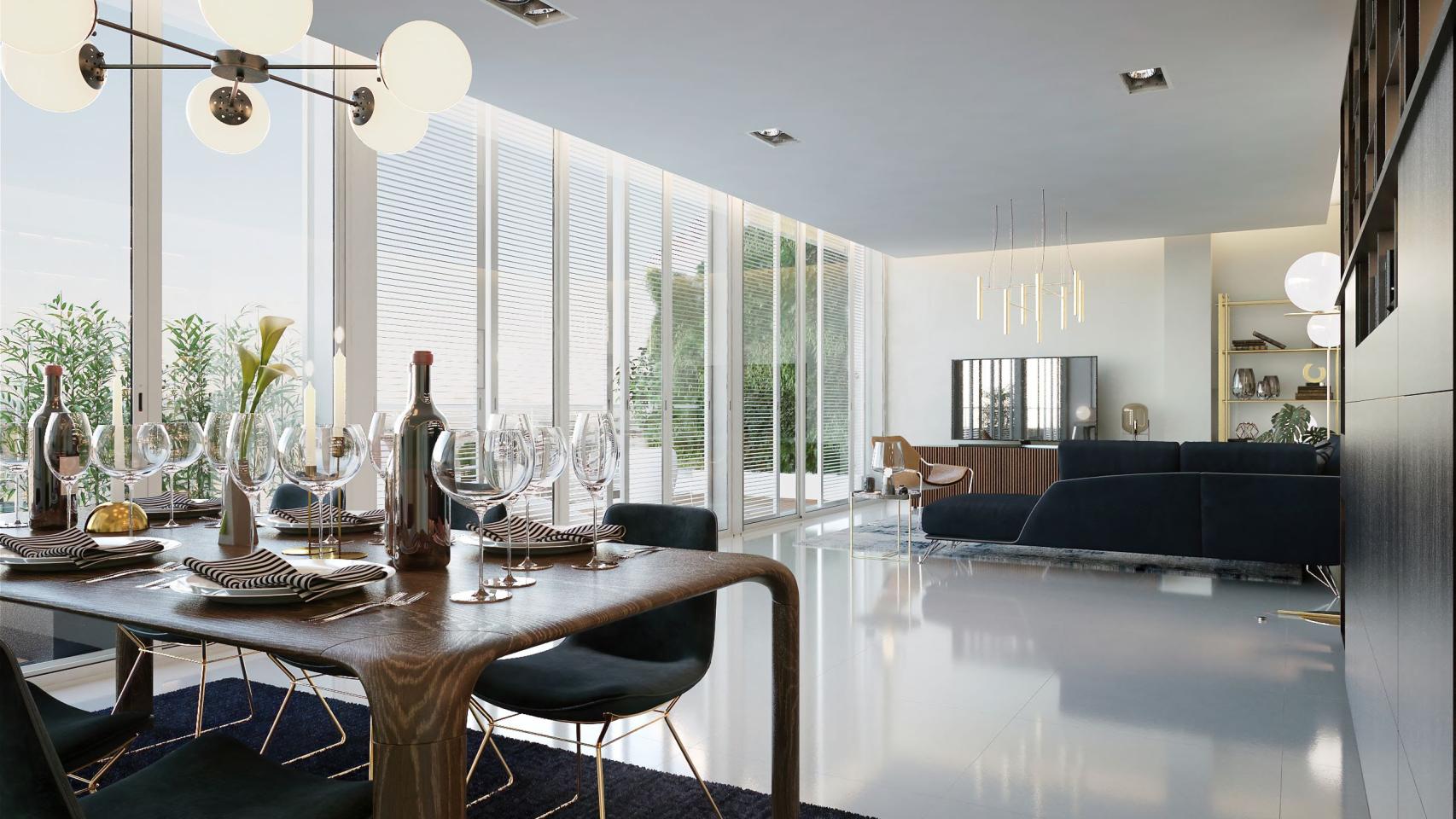 Interior de una vivienda de lujo.