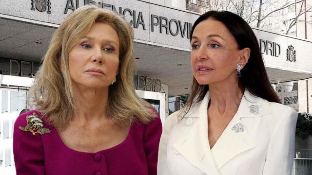 Esther y Alicia Koplowitz en montaje de EL ESPAÑOL junto a la fachada de la Audiencia Provincial de Madrid.