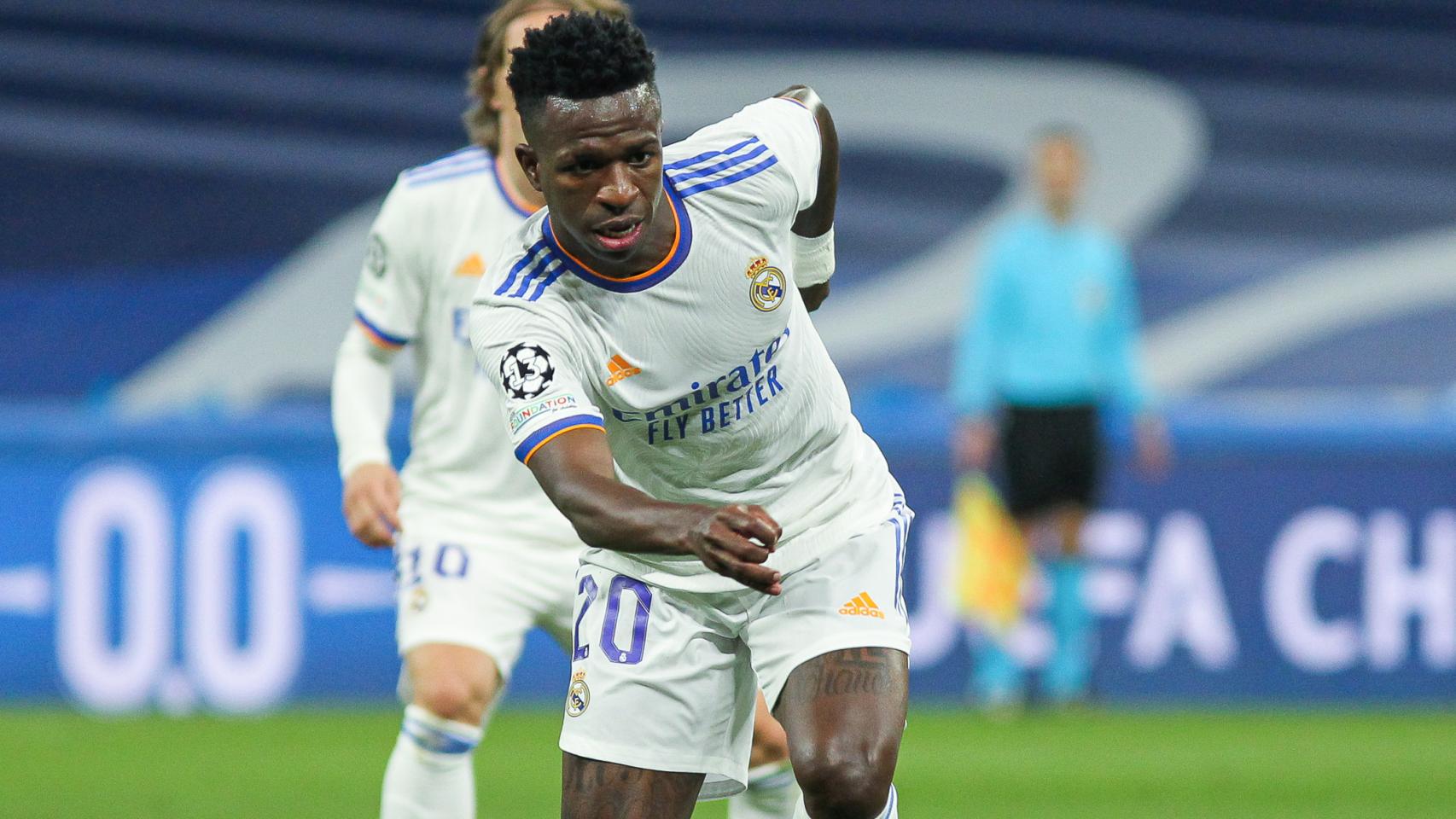 Vinicius Jr., en un partido del Real Madrid de la temporada 2021/2022