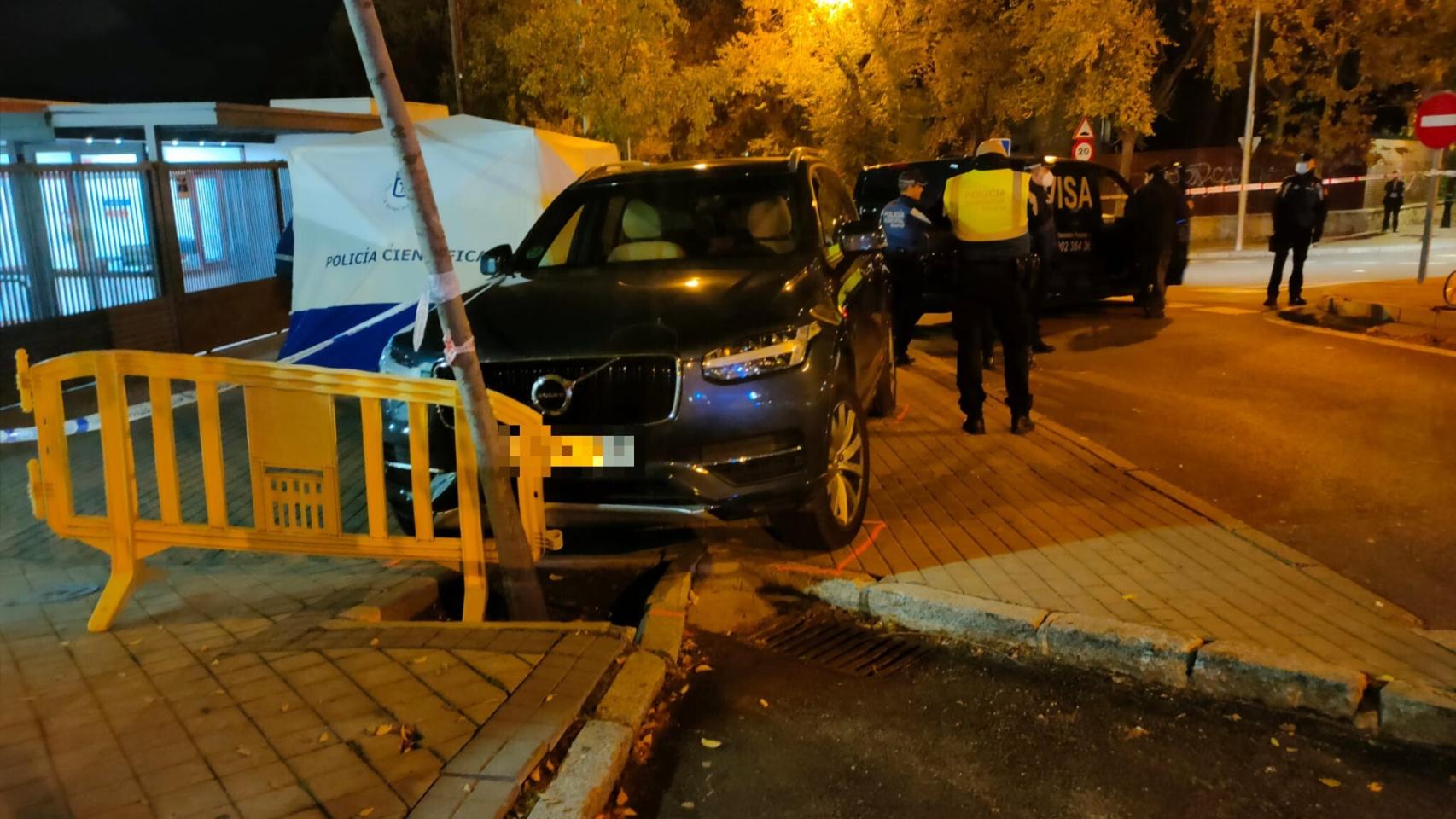 Lugar del atropellamiento de tres niñas en Madrid.