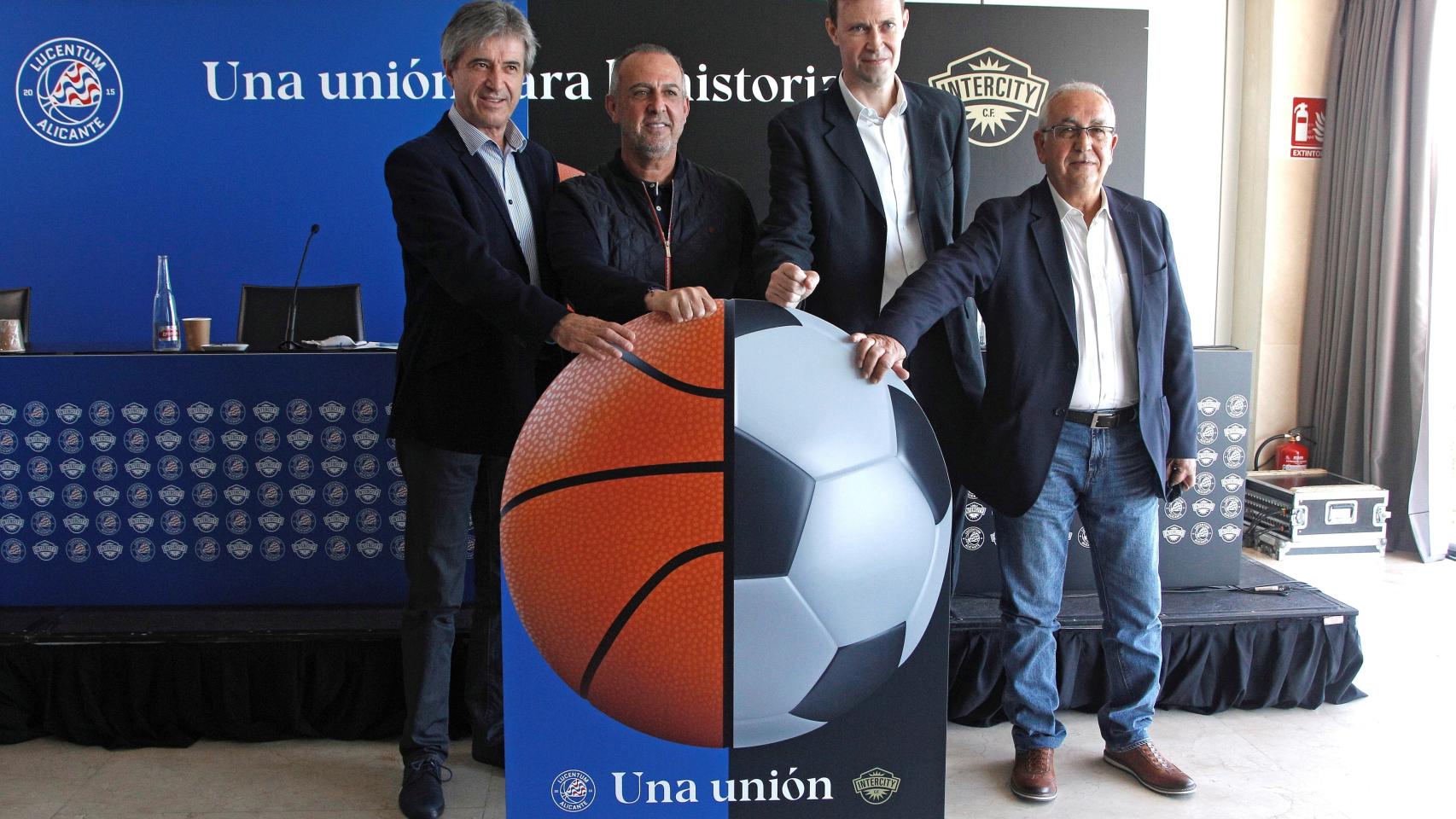 Los directivos de la nueva entidad que surge de la unión de Intercity y Lucentum.