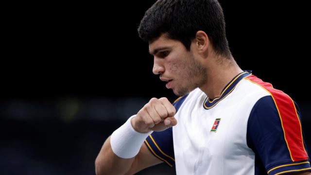 Alcaraz, durante el partido ante Gaston.