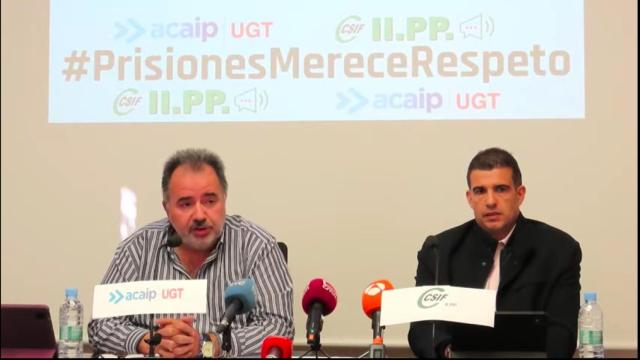 ACAIP-UGT y CSIF, durante una reciente rueda de prensa.