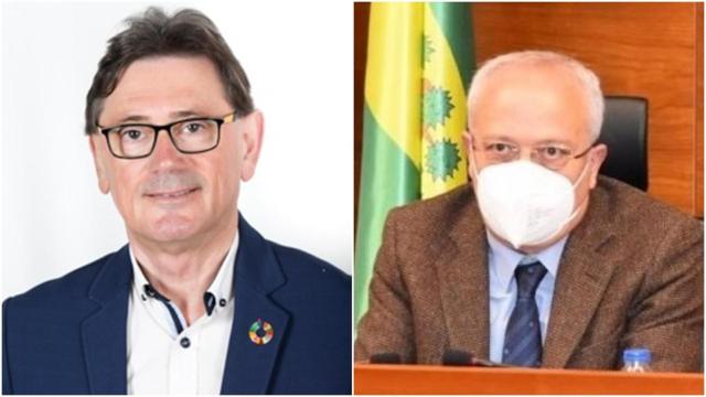 El exsenador Antonio Vázquez y el excalcalde de Oroso, Manuel Mirás.