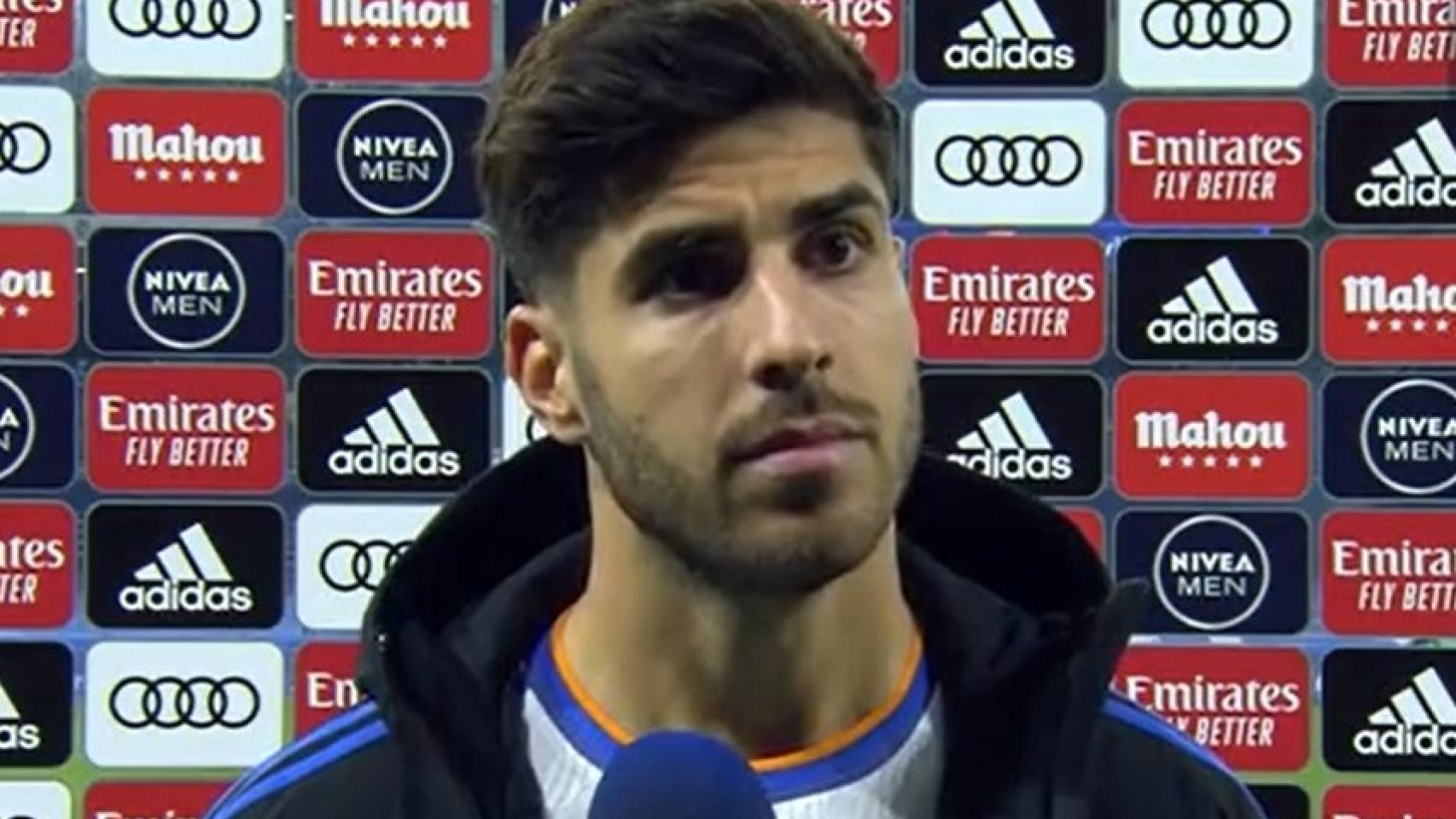 Marco Asensio, atendiendo a los medios tras el Real Madrid - Rayo Vallecano