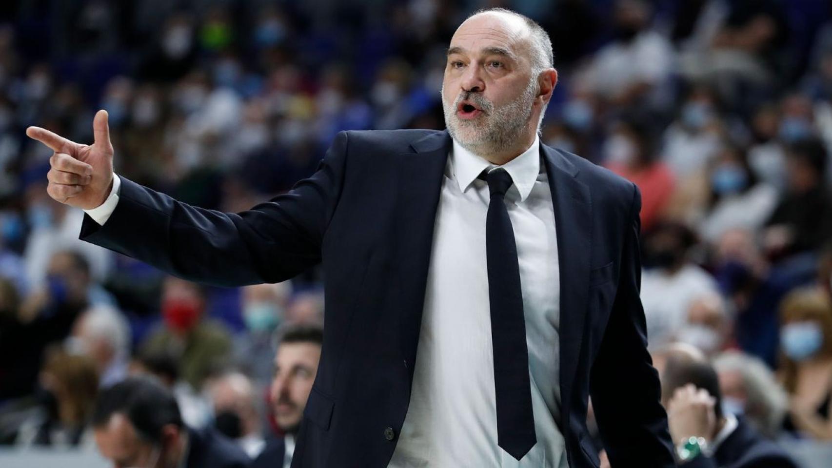 Pablo Laso, en un partido del Real Madrid de Baloncesto de la temporada 2021/2022