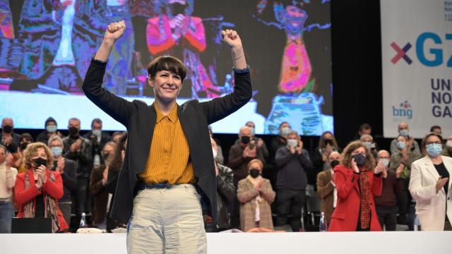 La portavoz nacional del BNG, Ana Pontón, en la XVII Asamblea Nacional del BNG, en el Coliseum de A Coruña.