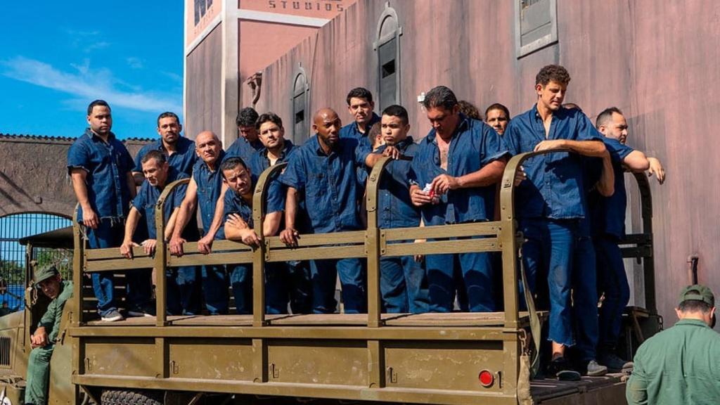 El elenco de la película durante la grabación entre Puerto Rico y Miami.