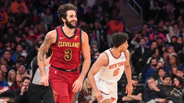 Ricky Rubio, con los Cleveland Cavaliers contra los New York Knicks