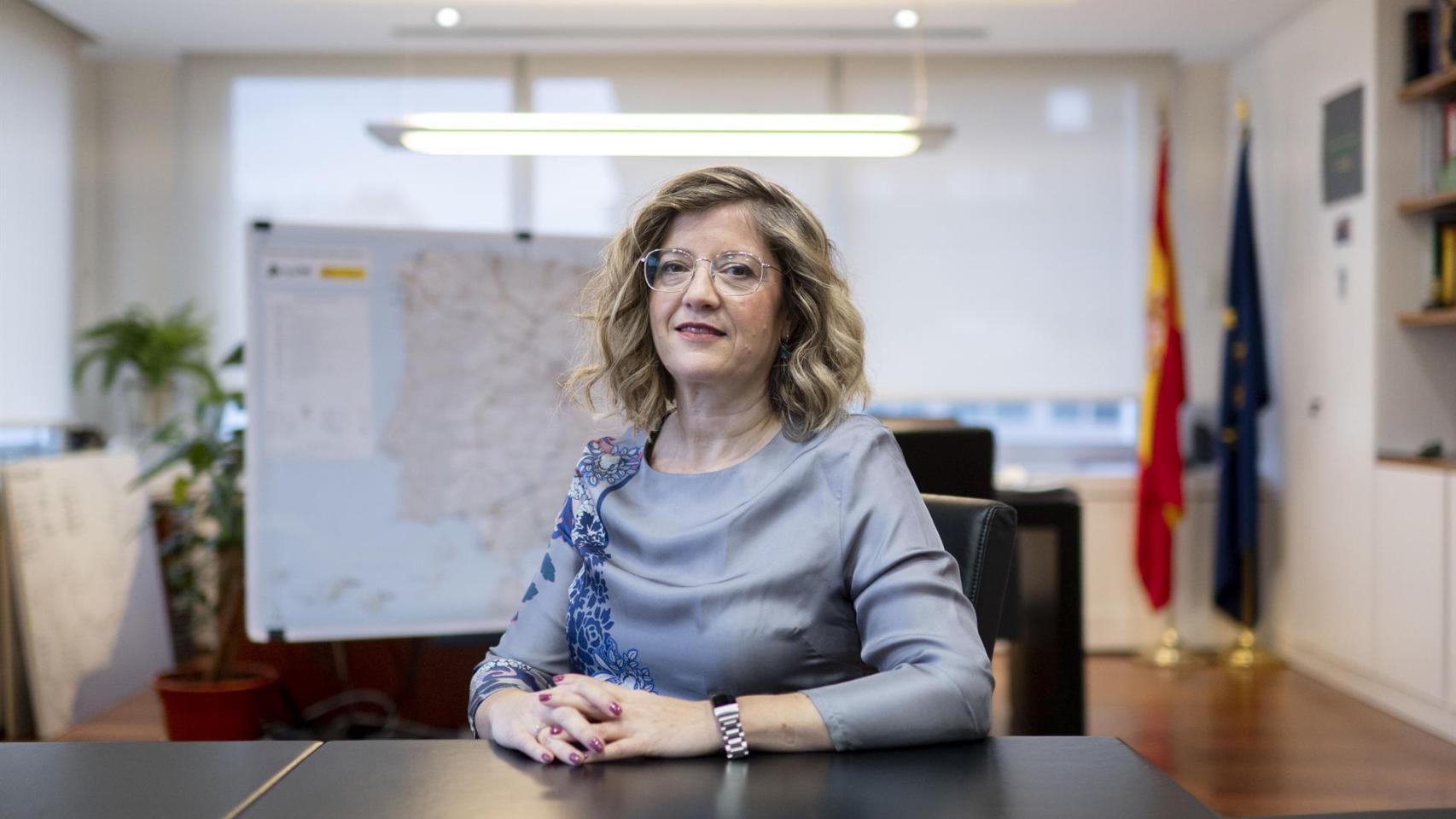 La presidenta de Adif, María Luisa Domínguez, durante una entrevista para Europa Press