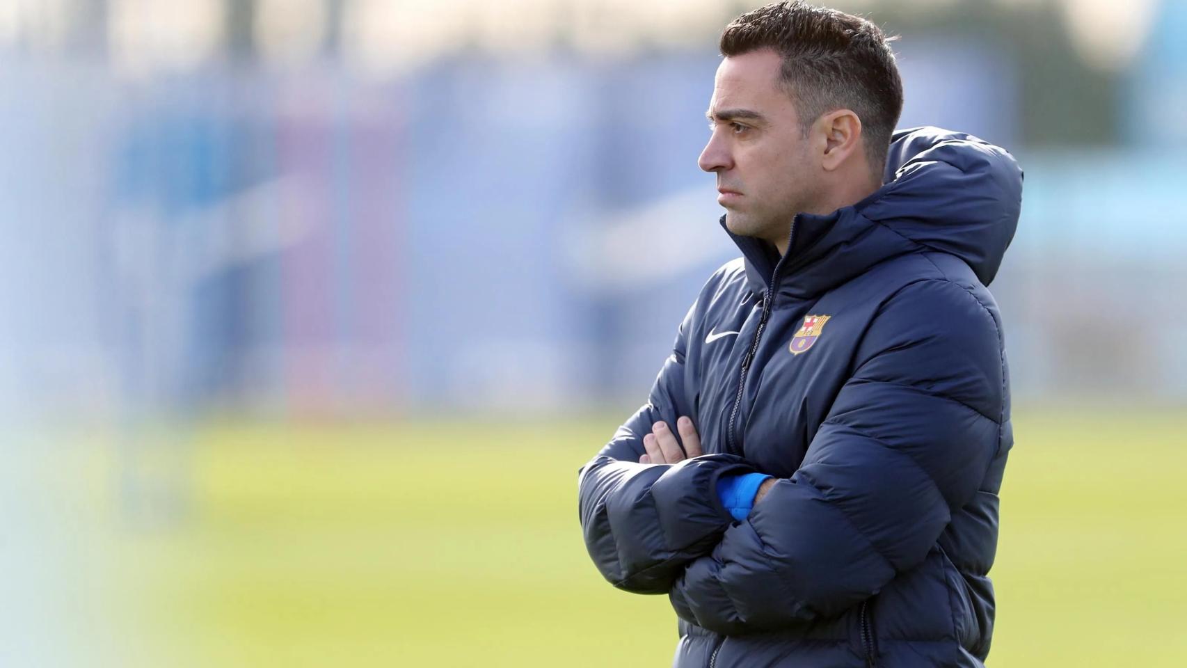 Xavi Hernández, durante su primer entrenamiento en el FC Barcelona