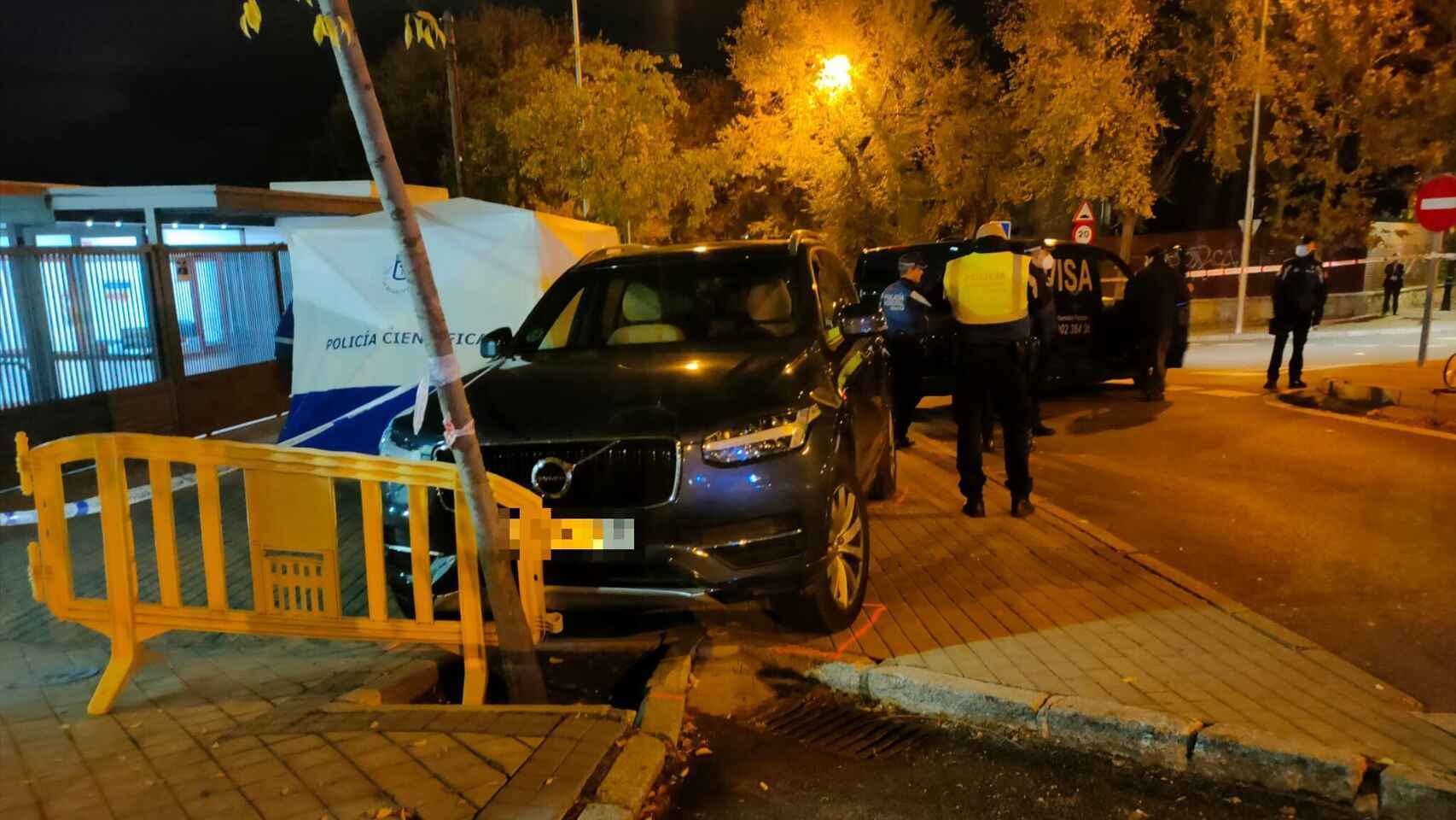 Lugar del atropellamiento de tres niñas en Madrid.