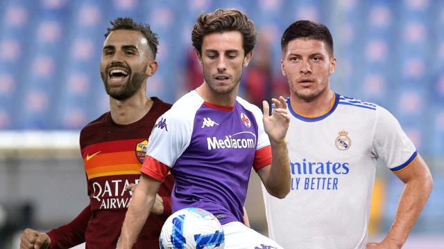 Borja Mayoral, Álvaro Odriozola y Luka Jovic, en un fotomontaje