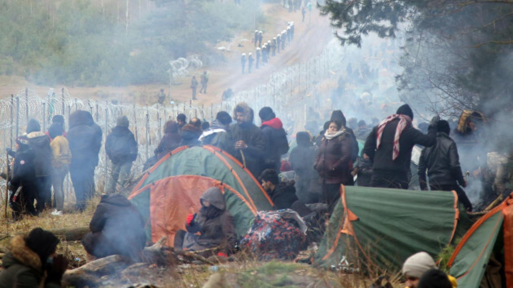 Imágenes de la frontera entre Polonia y Bielorrusia.
