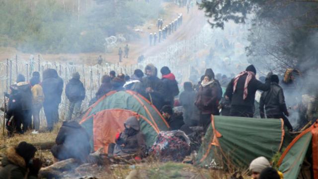 Imágenes de la frontera entre Polonia y Bielorrusia.