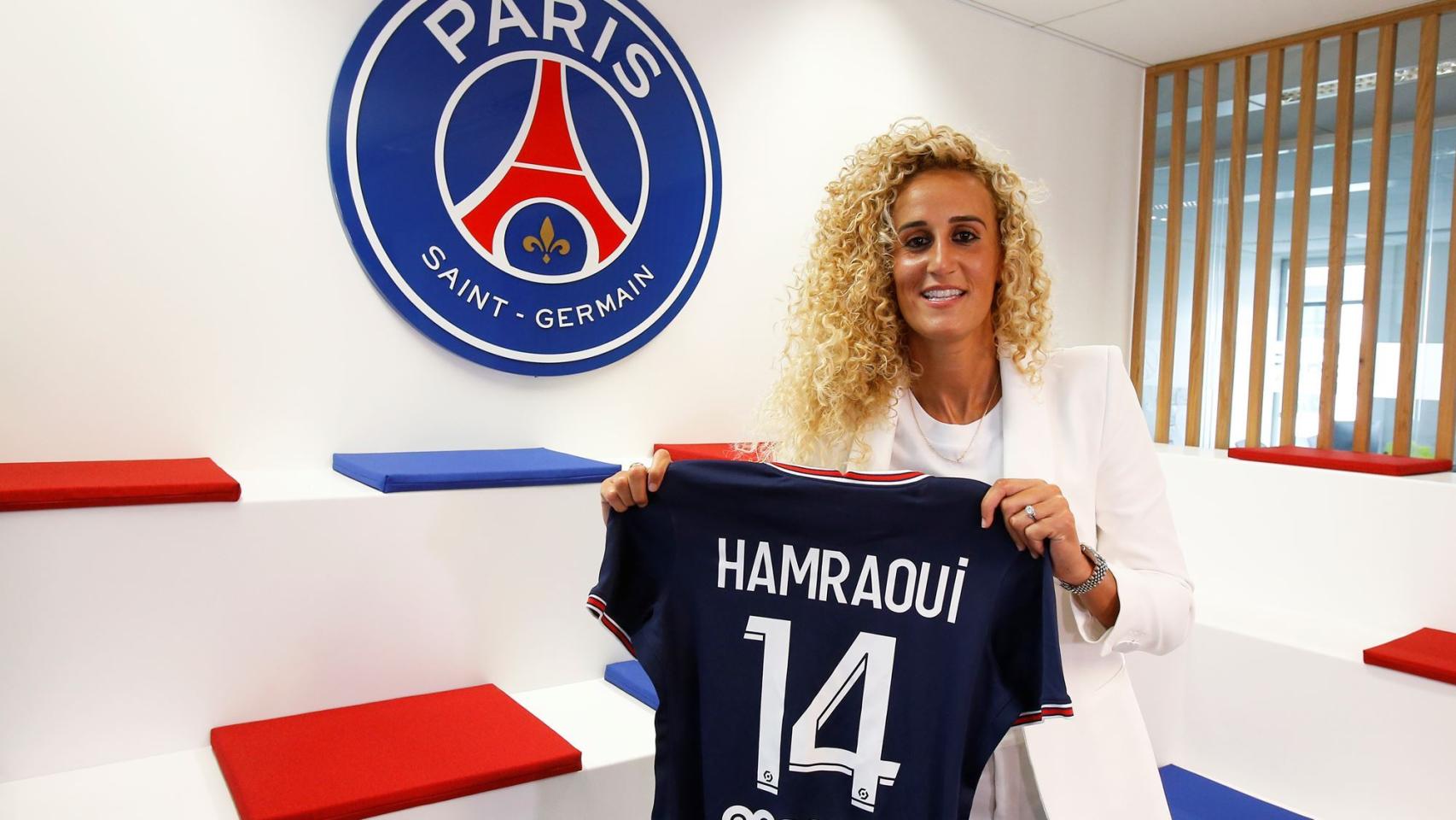 Kheria Hamraoui, en su presentación con el PSG