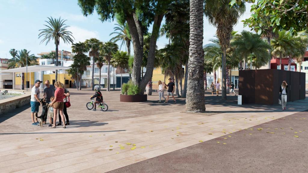 Detalle del proyecto de remodelación del paseo marítimo de Pedregalejo, en Málaga.