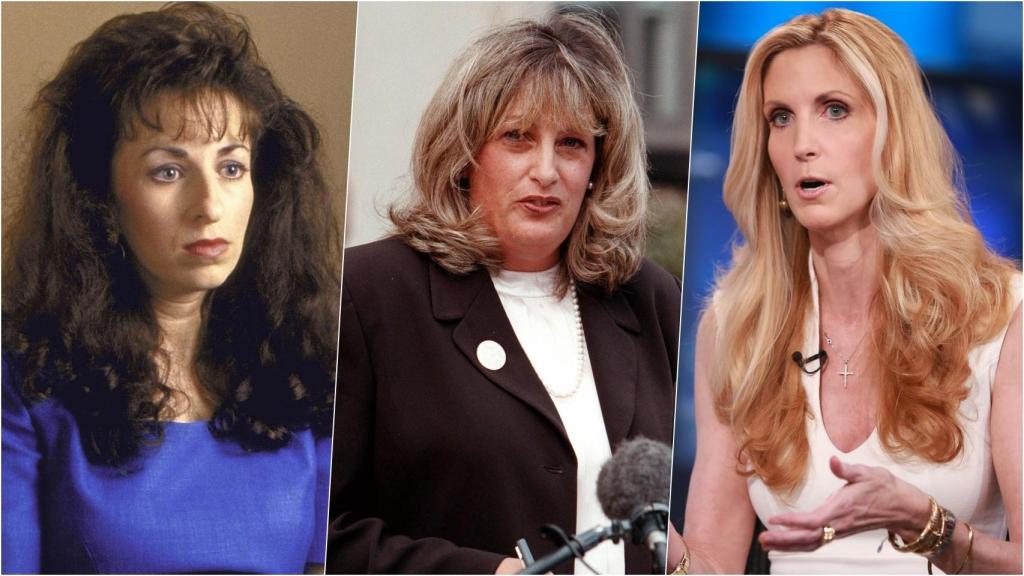 De izquierda a derecha: Paula Jones, Linda Tripp y Ann Coulter.