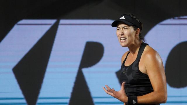Muguruza, durante el partido ante Pliskova en Guadalajara.