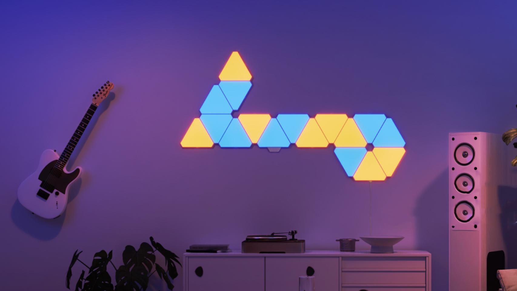 Yeellight Smart LED Light Panels colocados en la pared