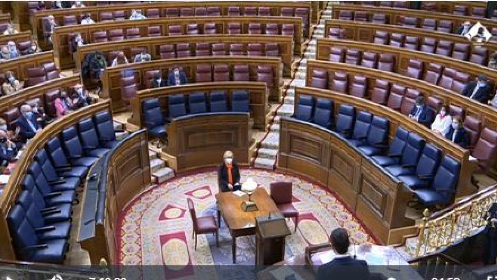 Imagen del hemiciclo este jueves durante el debate sobre la renovación del TC./