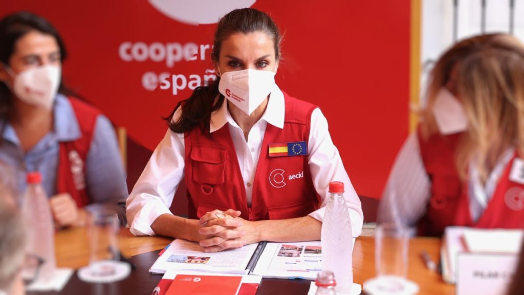La Reina Letizia, en una reunión sobre cooperación.