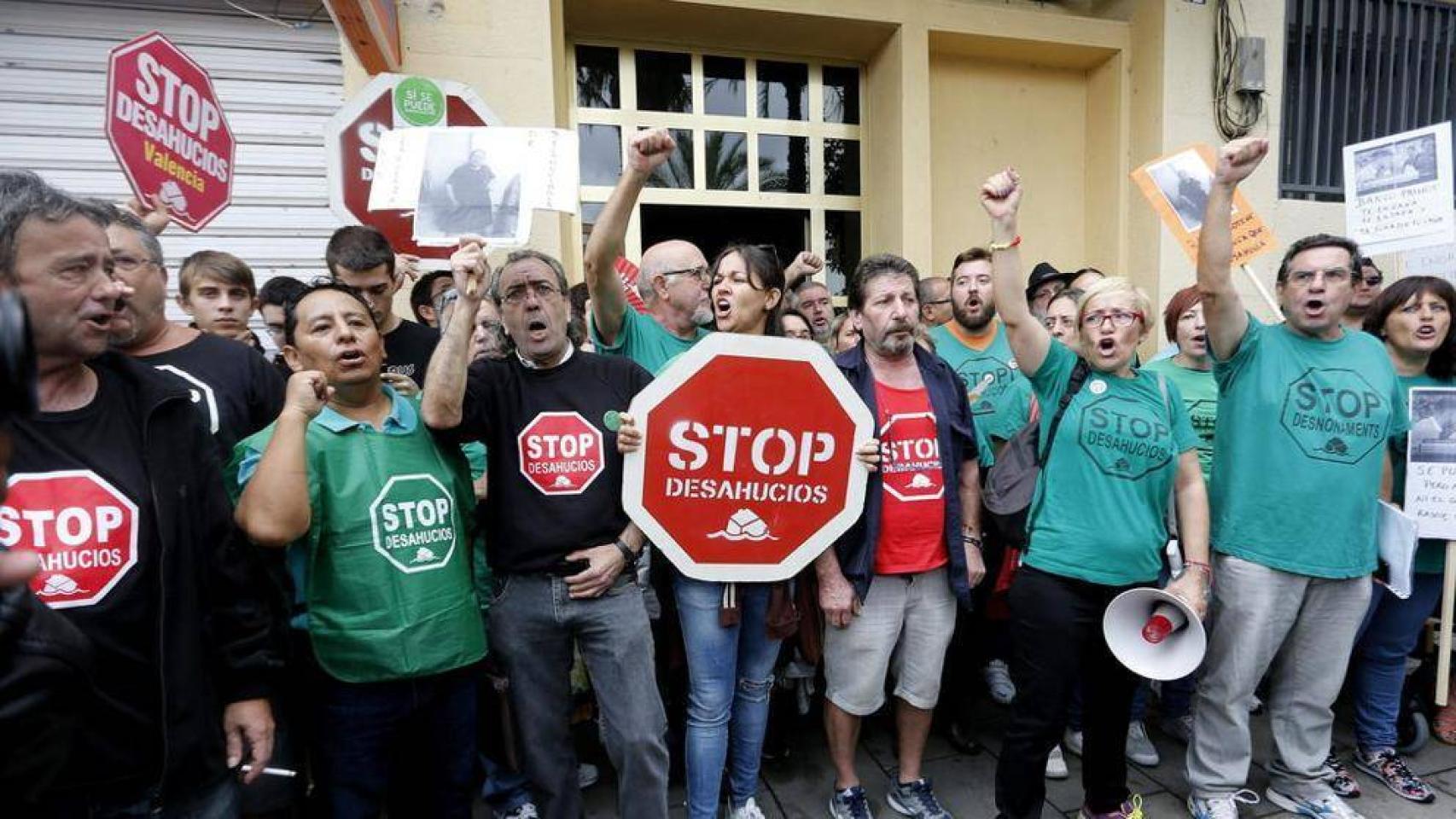 Manifestación en contra de un desahucio. EP