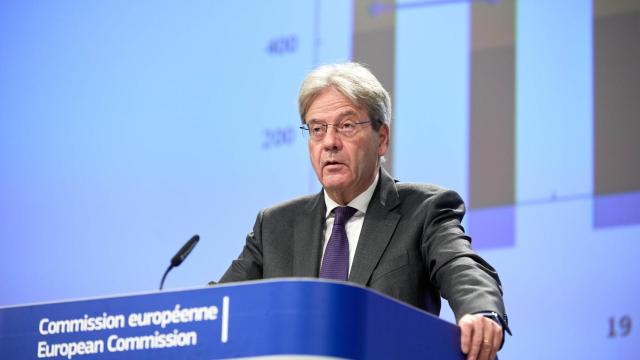 El comisario de Asuntos Económicos, Paolo Gentiloni, durante la rueda de prensa de este jueves