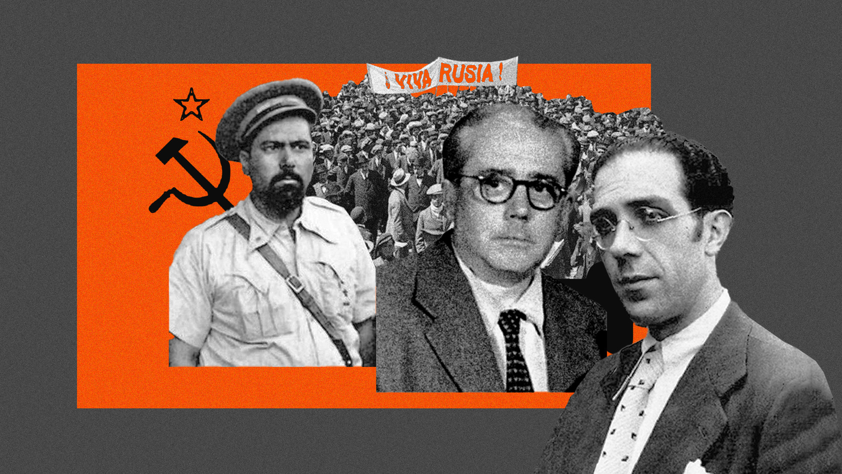 Valentín González el Campesino, Enrique Castro Delgado y Jesús Hernández.