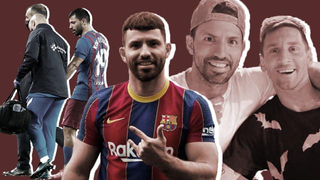 Kun Agüero en el Barça, en un fotomontaje