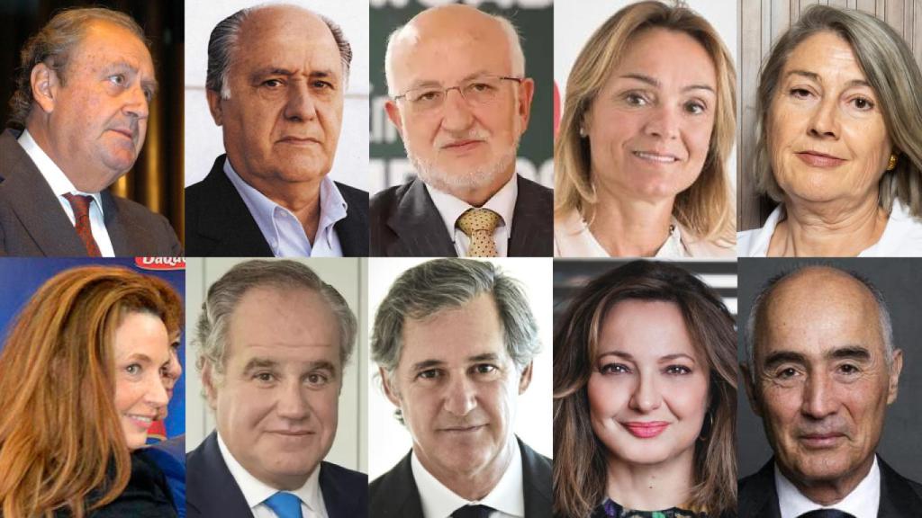Algunas de las grandes fortunas que residen en España.