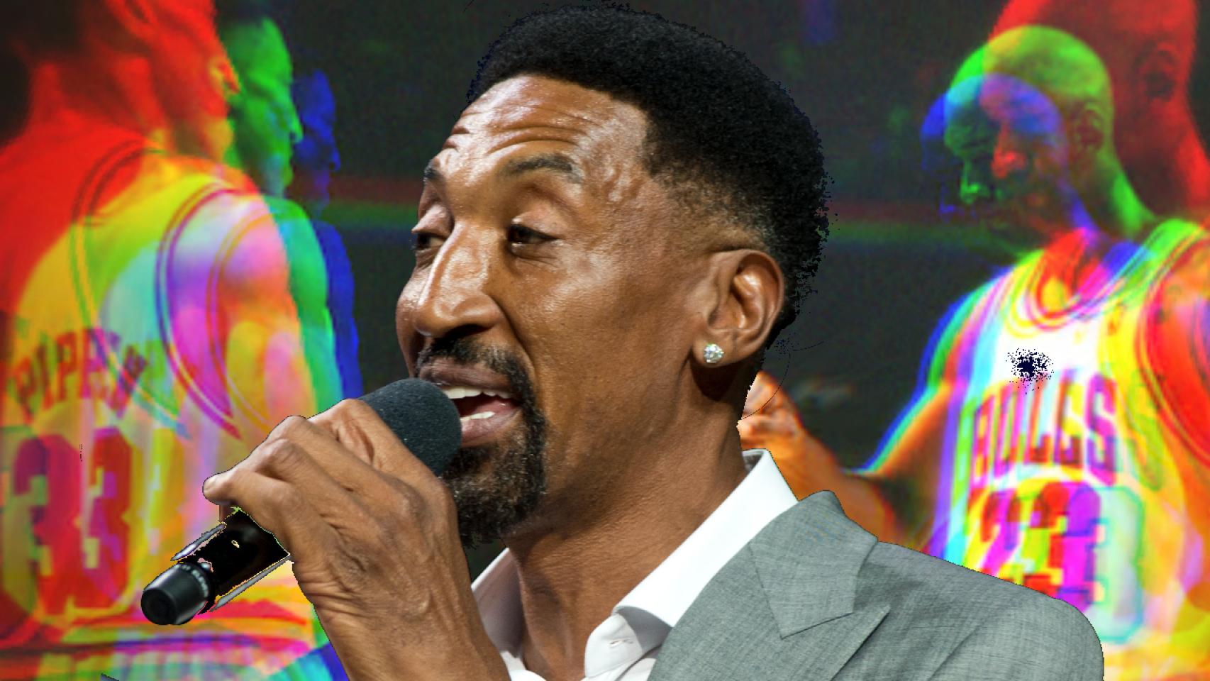 Scottie Pippen y Michael Jordan, en un fotomontaje