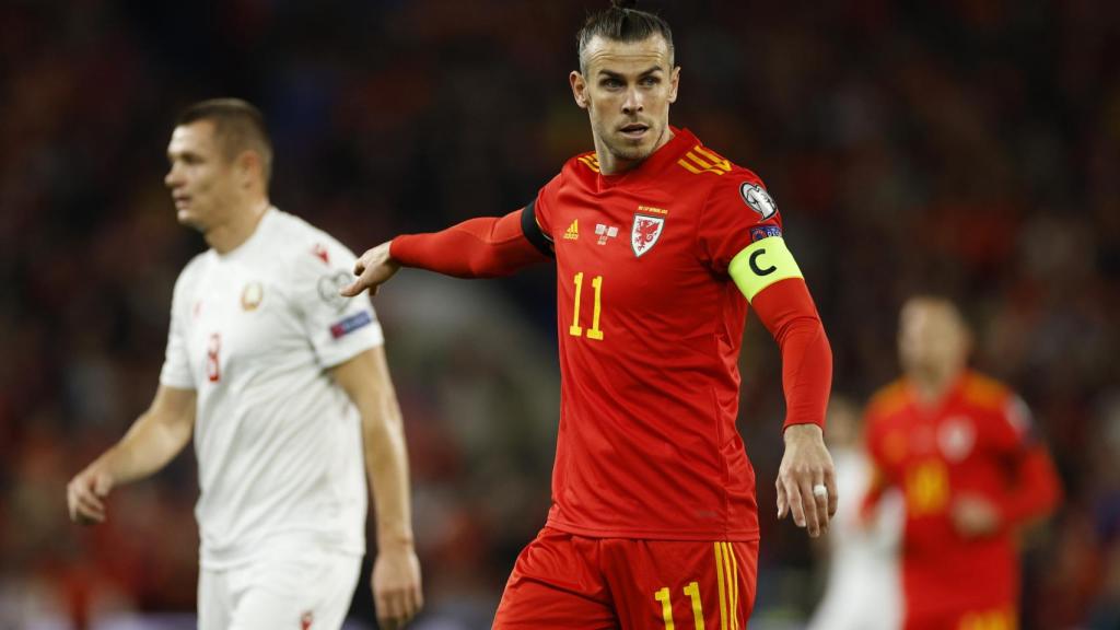 Gareth Bale, durante un partido con la selección de Gales.