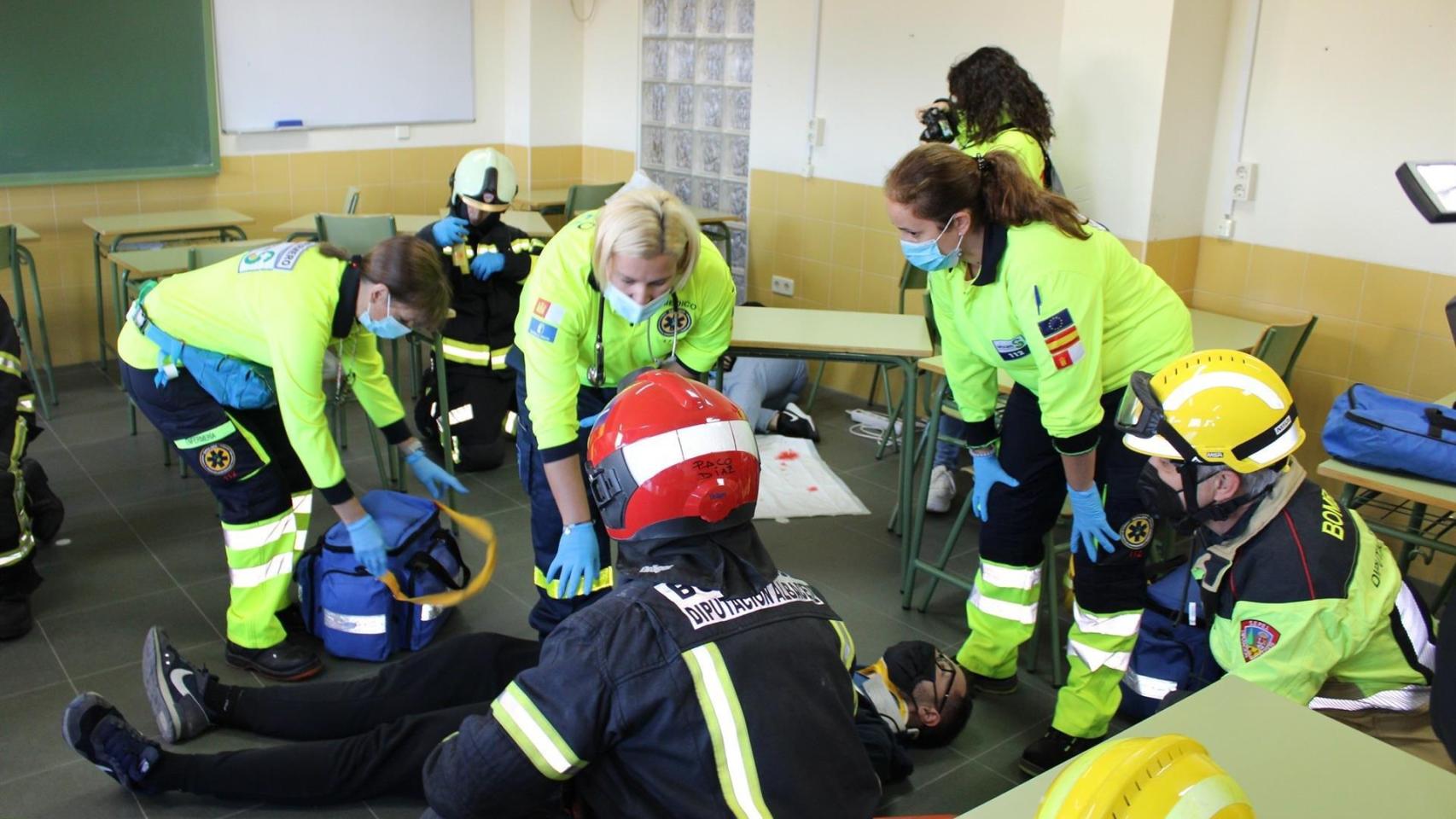 Simulacro de terremoto en Hellín (Albacete). Foto: JCCM