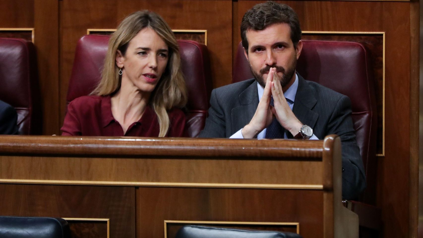 Cayetana Álvarez de Toledo y Pablo Casado en el Congreso de los Diputados. EP