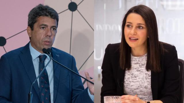 El presidente regional del PP, Carlos Mazón, y la líder de Cs, Inés Arrimadas.