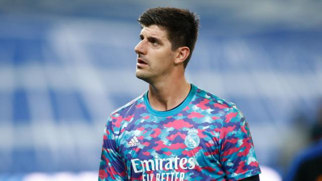 Thibaut Courtois, antes de un partido con el Real Madrid