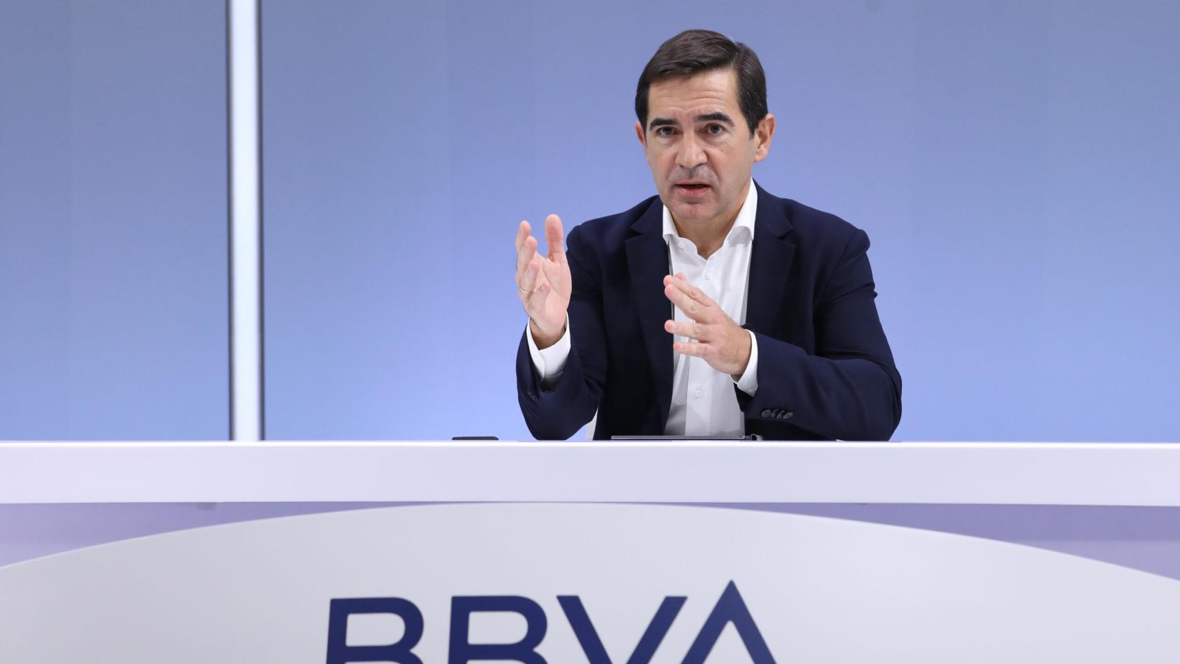 Carlos Torres, presidente de BBVA, durante el Investor Day 2021.