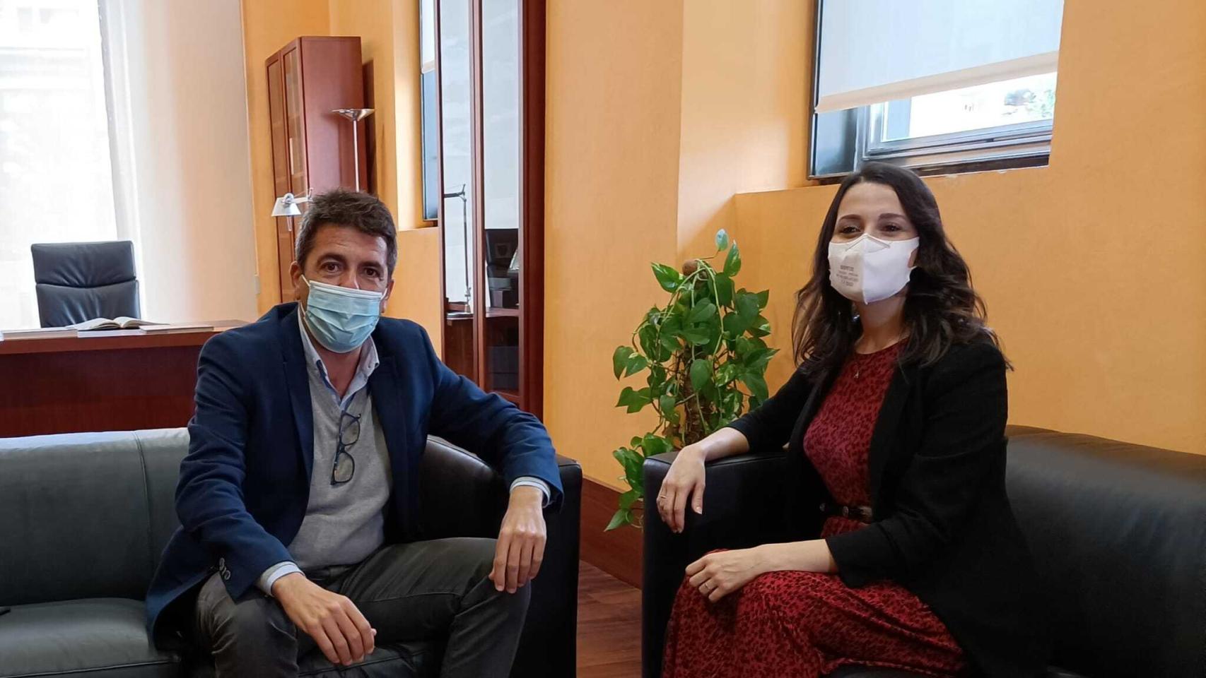Carlos Mazón e Inés Arrimadas, en la reunión mantenida hoy en Alicante.