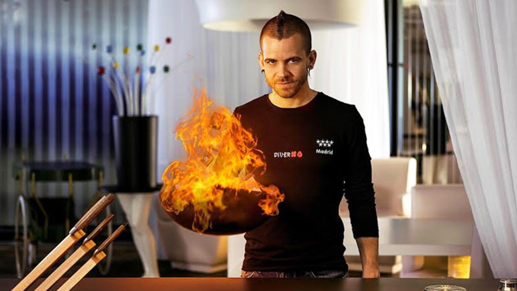 El chef Dabiz Muñoz en DiverXO.