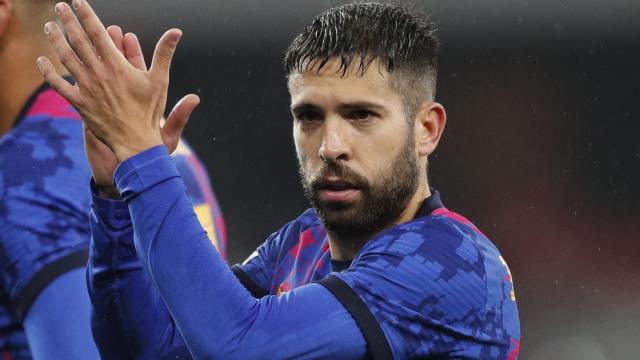 Jordi Alba, en un partido del FC Barcelona de la temporada 2021/2022