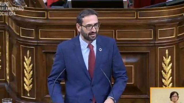 Sergio Gutiérrez en un momento de su intervención en el Congreso.