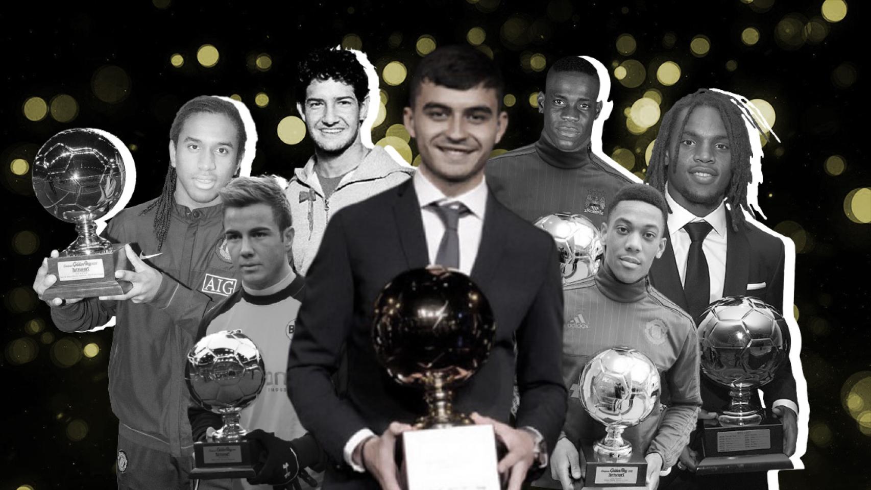 Pedri y el premio Golden Boy, en un fotomontaje