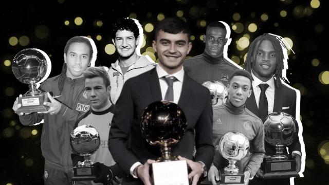 Pedri y el premio Golden Boy, en un fotomontaje